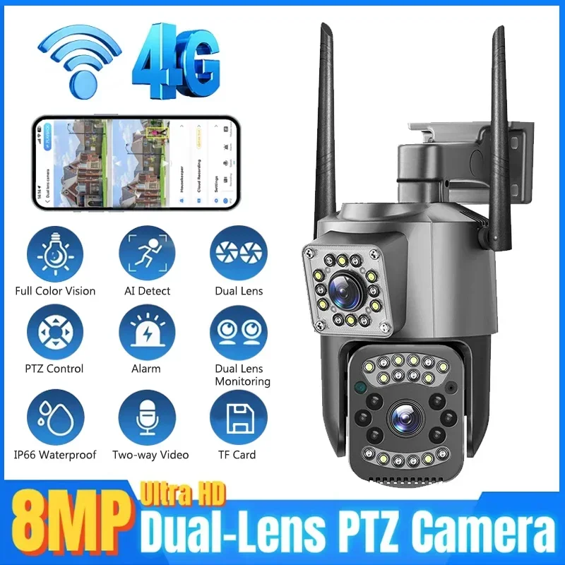 Smart Home Outdoor Camera - 8MP WIFI IP Camera 4K PTZ
