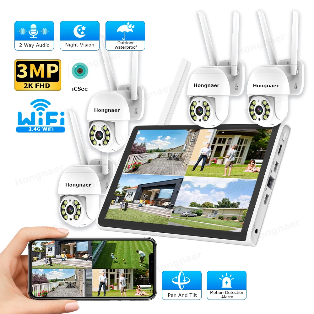 2026 Hongnaer 3MP 4 Channel Wi - đánh giá và giá Security Ip Camera