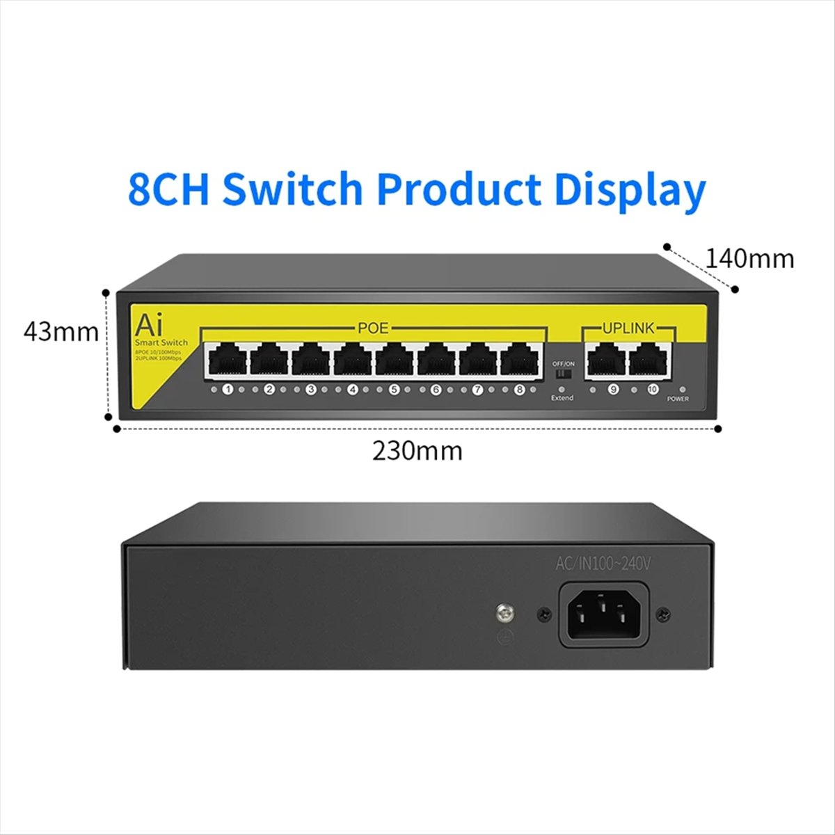 48V 8Ports POE Switch Ethernet - đánh giá và giá Security Ip Camera