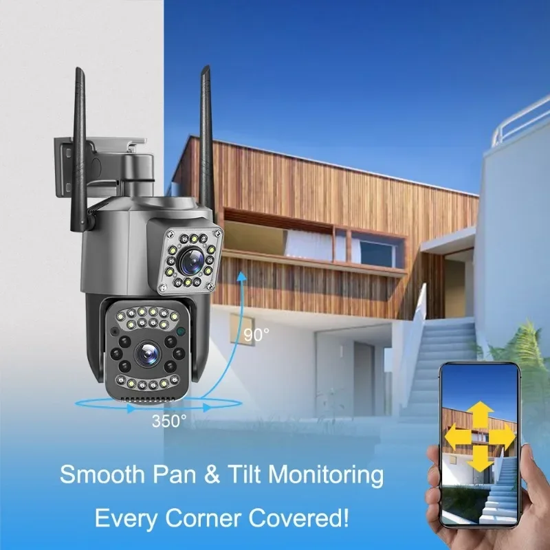 8MP WIFI IP Camera 4K PTZ Dual - đánh giá và giá Smart Home Outdoor Camera