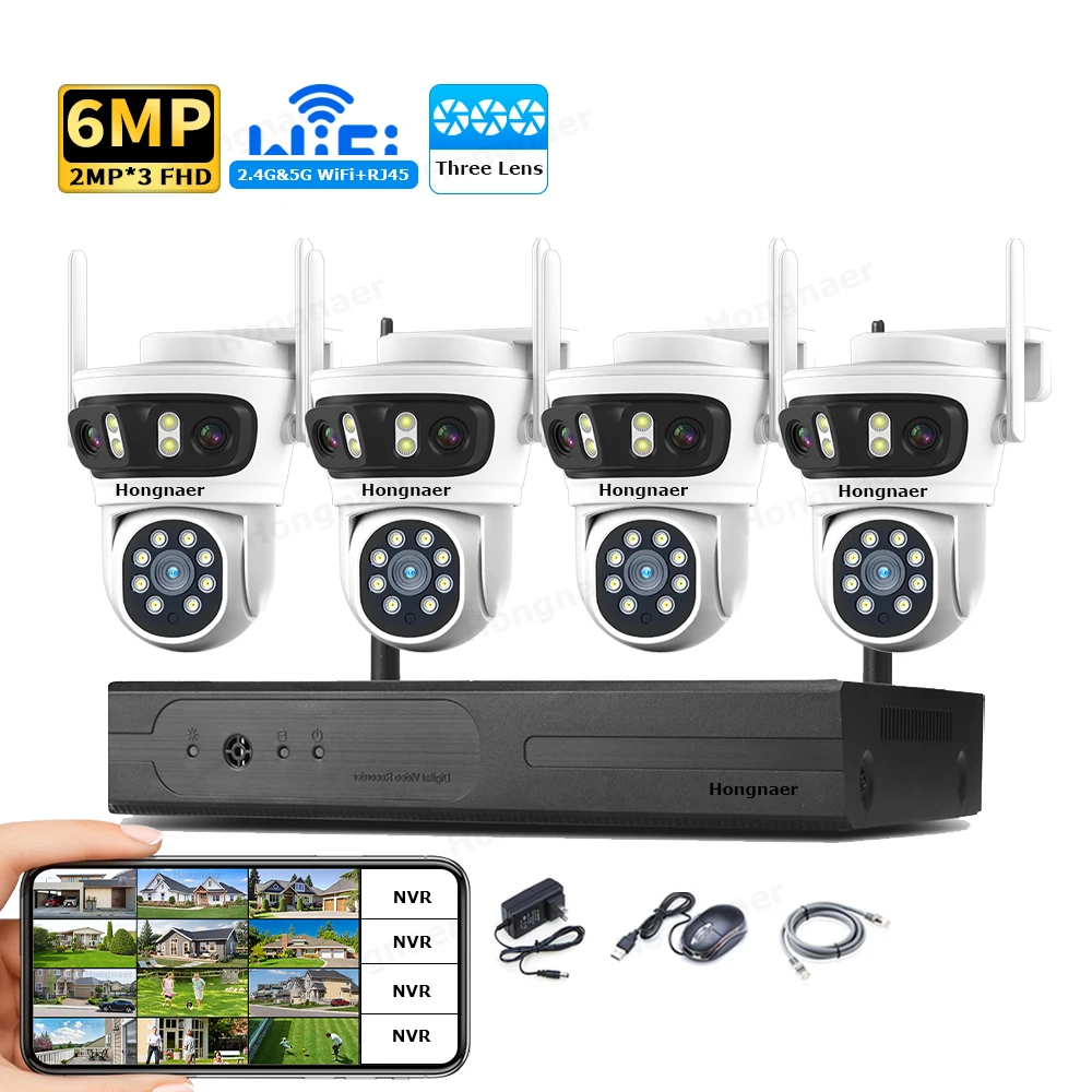 2026 Hongnaer 6MP 4CH 3 Lens 2 - đánh giá và giá Security Ip Camera
