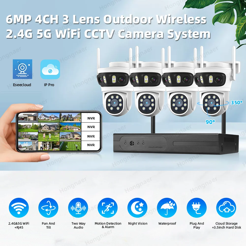 2026 Hongnaer 6MP 4CH 3 Lens 2 - đánh giá và giá Security Ip Camera