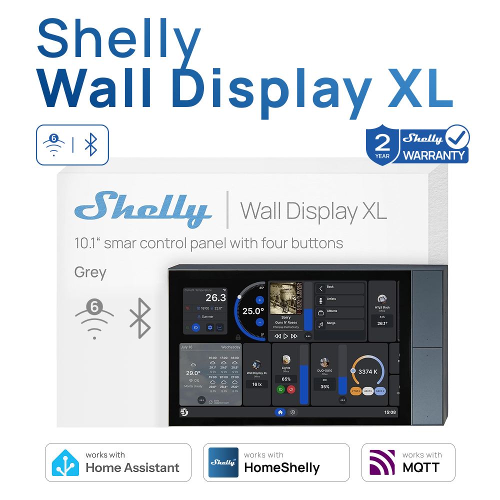 Shelly Wall Display XL Smart H - đánh giá và giá Smart Home Xl