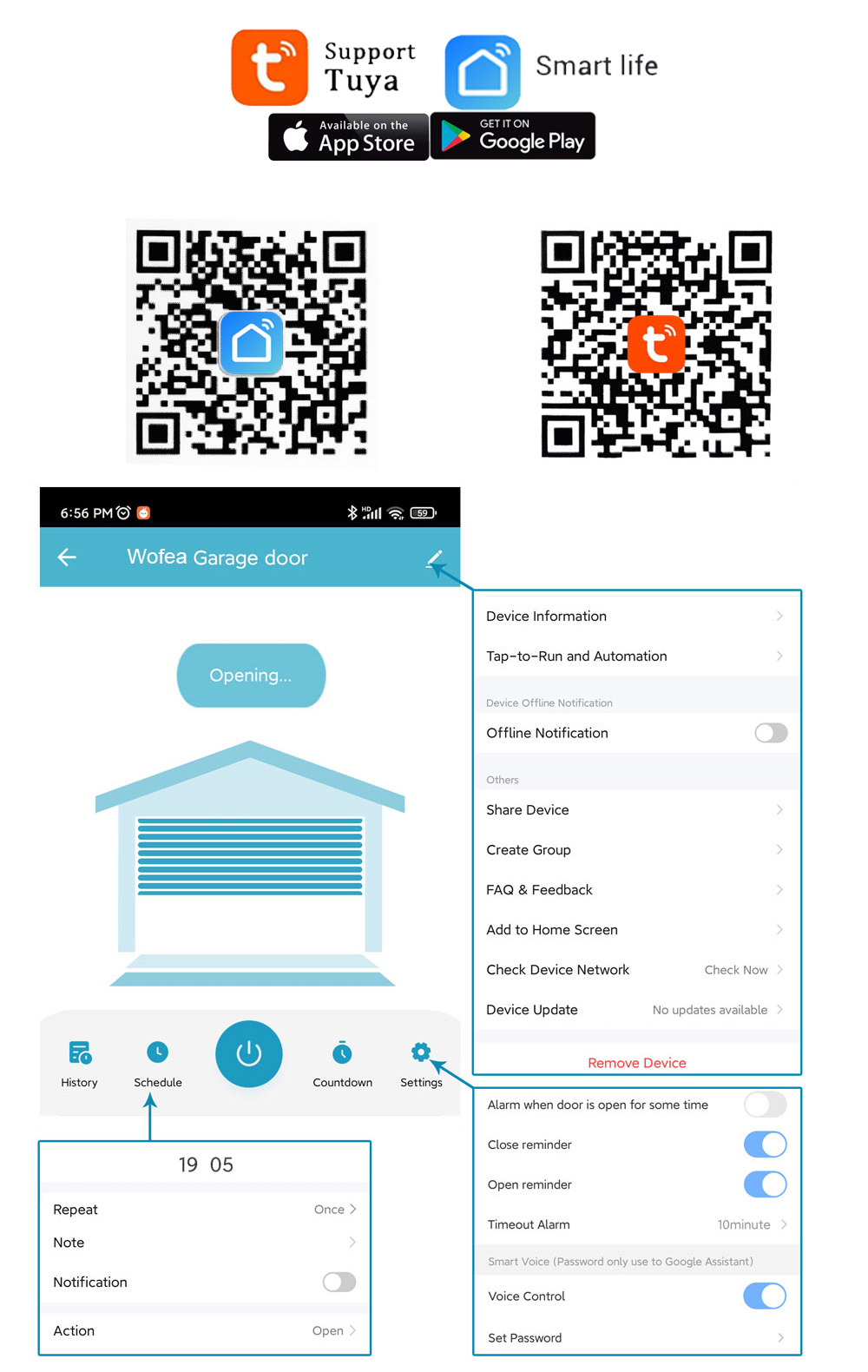 Wofea Tuya Smart WIFI 2.4G Gar - đánh giá và giá Smart Home Website
